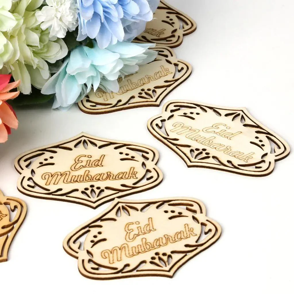 MR022 10 Pcs Ramadan Wooden Hang Tags Pendant, Ramadan Decoration - Image 3