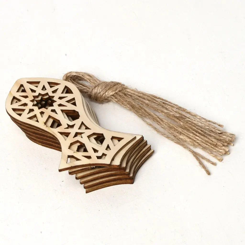 MR022 10 Pcs Ramadan Wooden Hang Tags Pendant, Ramadan Decoration - Image 5
