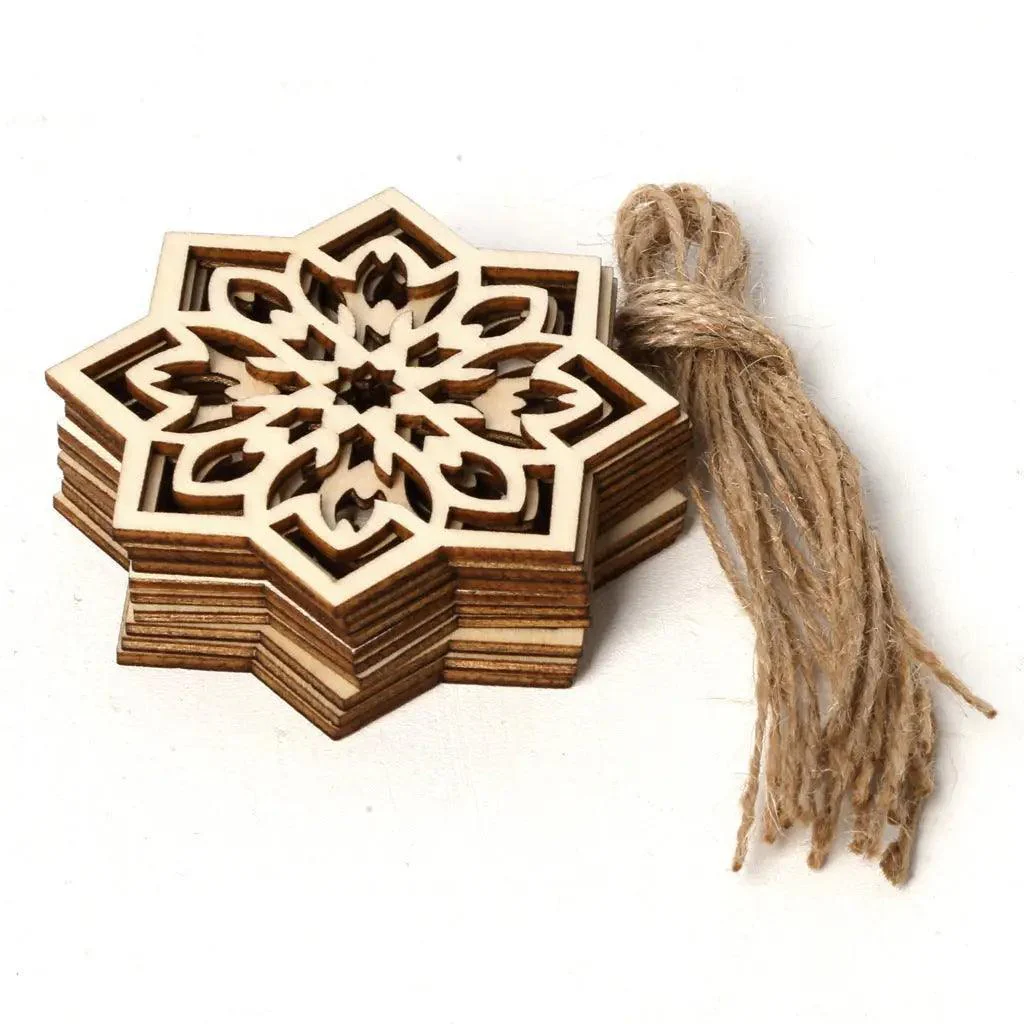 MR022 10 Pcs Ramadan Wooden Hang Tags Pendant, Ramadan Decoration - Image 7