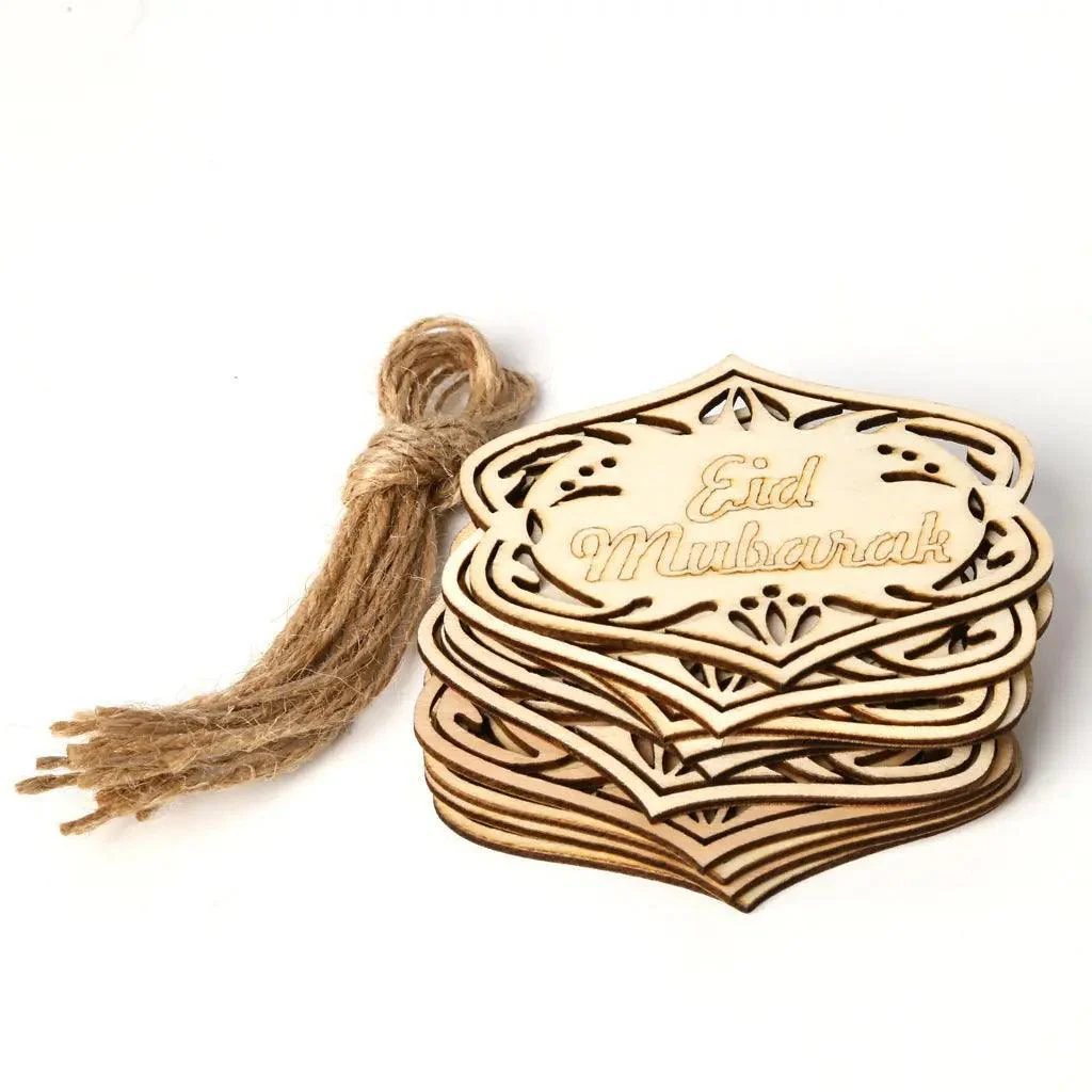 MR022 10 Pcs Ramadan Wooden Hang Tags Pendant, Ramadan Decoration - Image 8