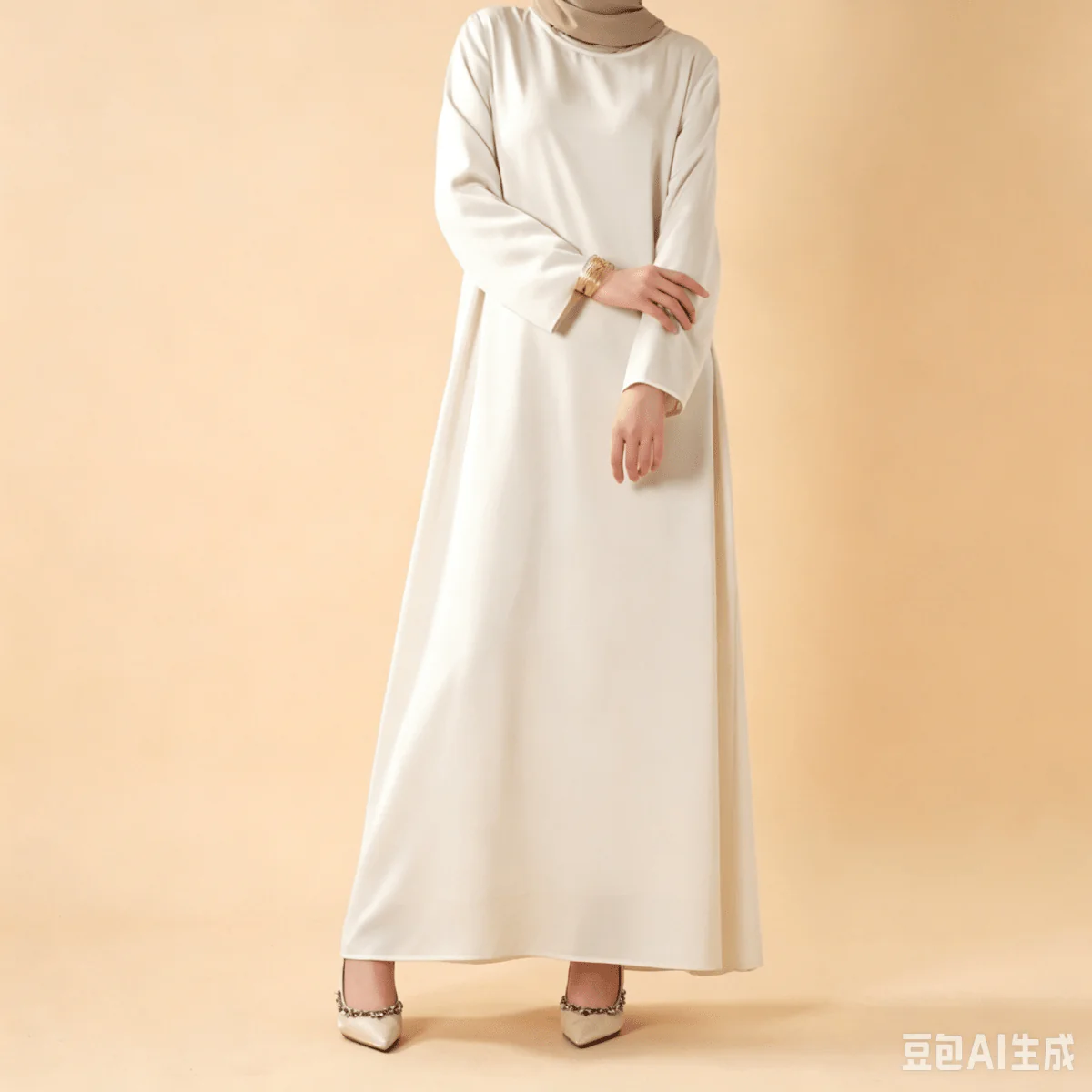 3D Butterfly Embroidered Open Abaya Cardigan with Waist Belt(MOA303) - Image 10