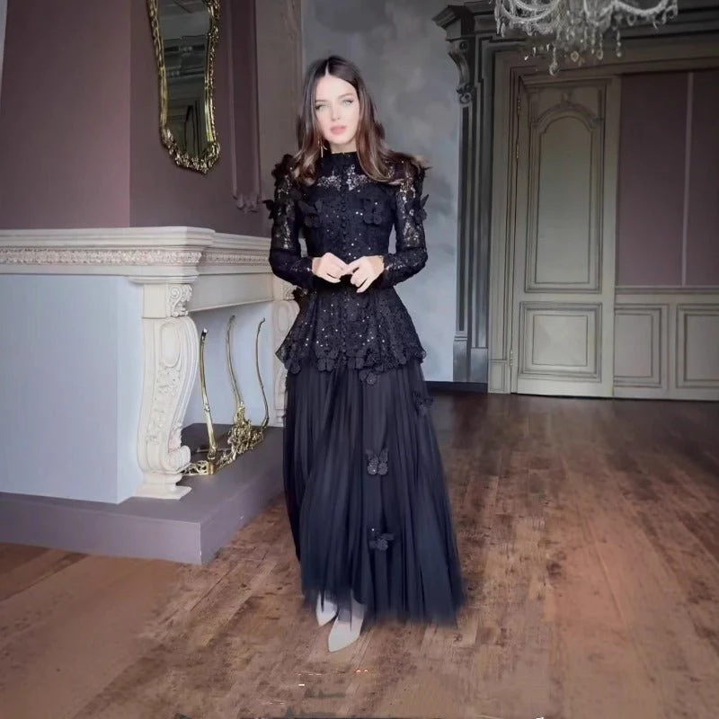 3D Butterfly Lace & Tulle Gown Set(MS223) - Image 3