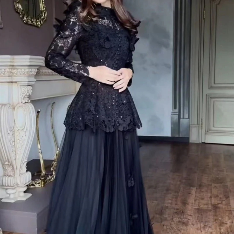 3D Butterfly Lace & Tulle Gown Set(MS223) - Image 4
