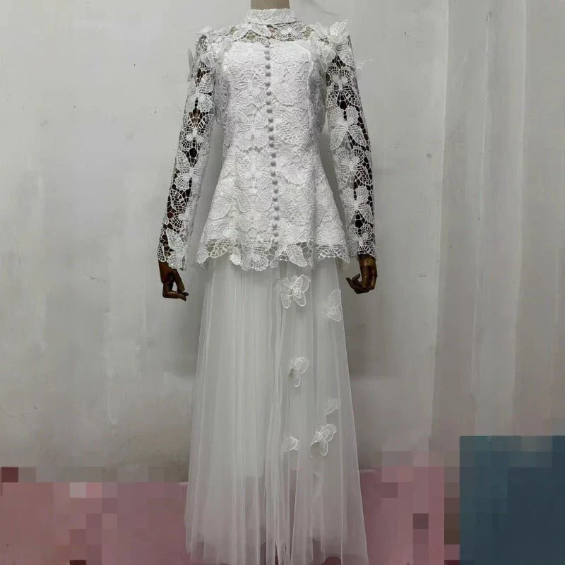 3D Butterfly Lace & Tulle Gown Set(MS223) - Image 5