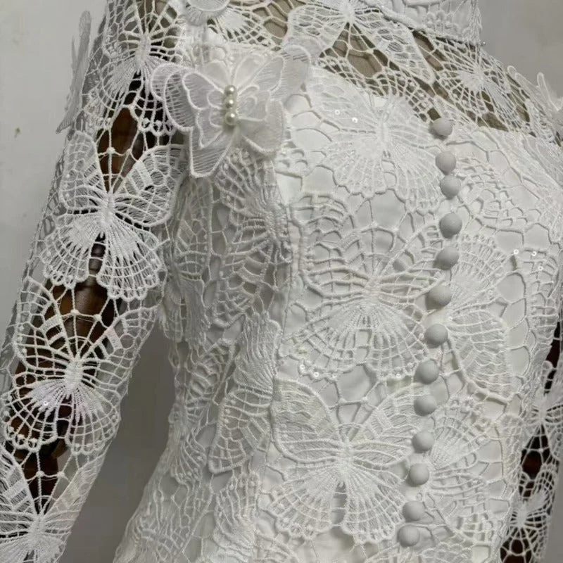 3D Butterfly Lace & Tulle Gown Set(MS223) - Image 6