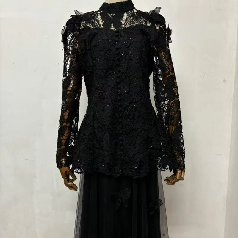 3D Butterfly Lace & Tulle Gown Set(MS223) - Image 7