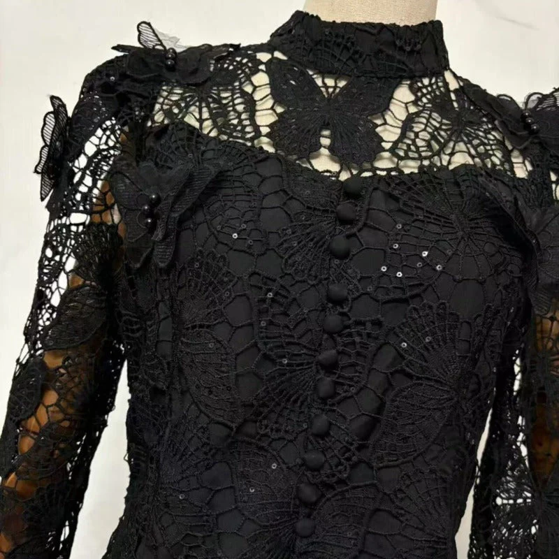3D Butterfly Lace & Tulle Gown Set(MS223) - Image 8