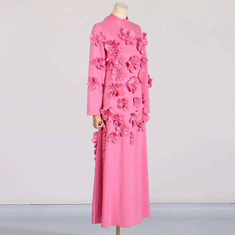 3D Floral Appliqué Maxi Dress(MS356) - Image 5