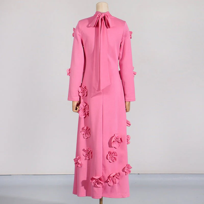 3D Floral Appliqué Maxi Dress(MS356) - Image 6