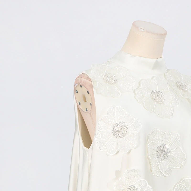 3D Floral Appliqué Sleeveless Maxi Dress(MS358) - Image 7