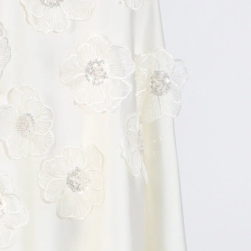 3D Floral Appliqué Sleeveless Maxi Dress(MS358) - Image 9