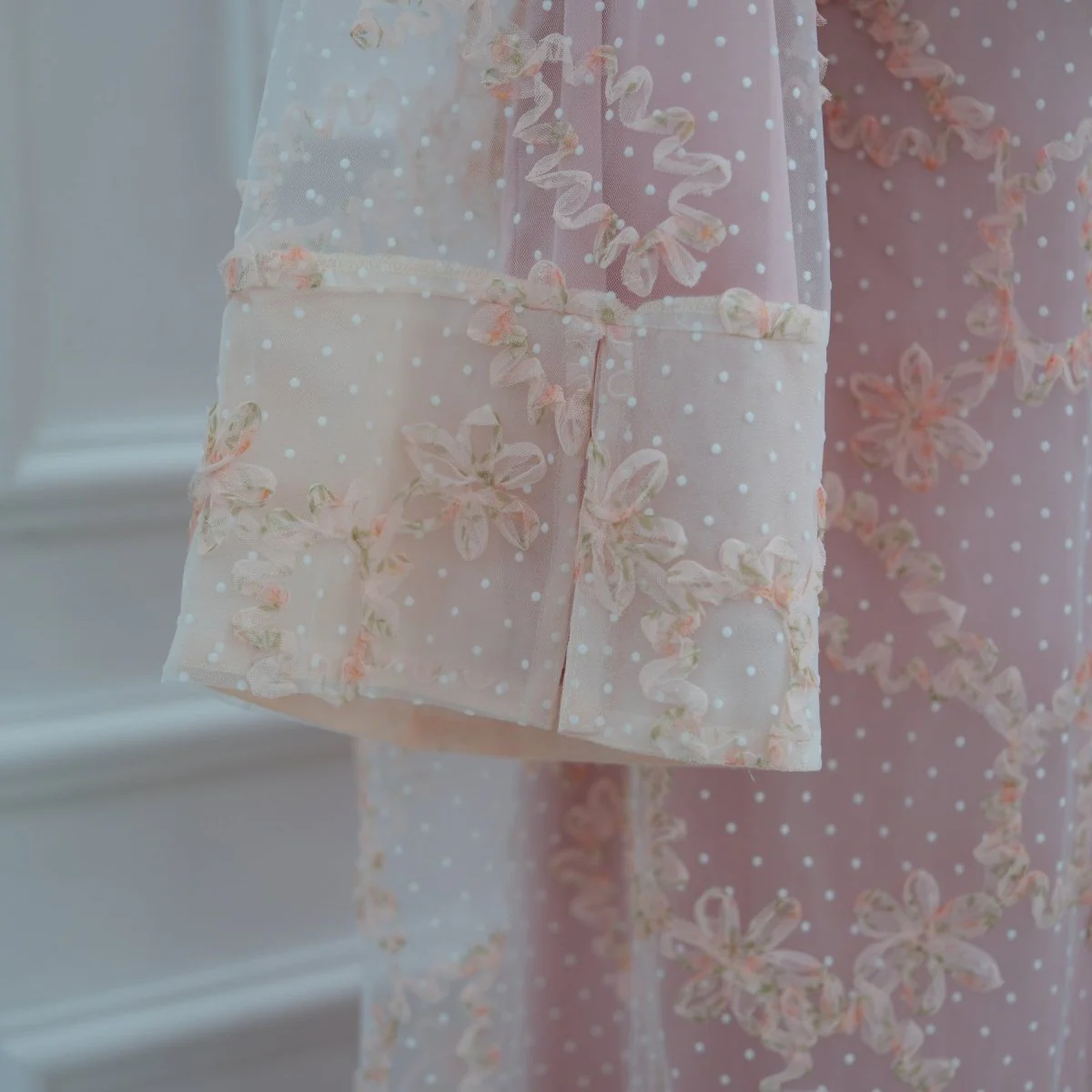 3D Floral Mesh Open Abaya (MOA288) - Image 31