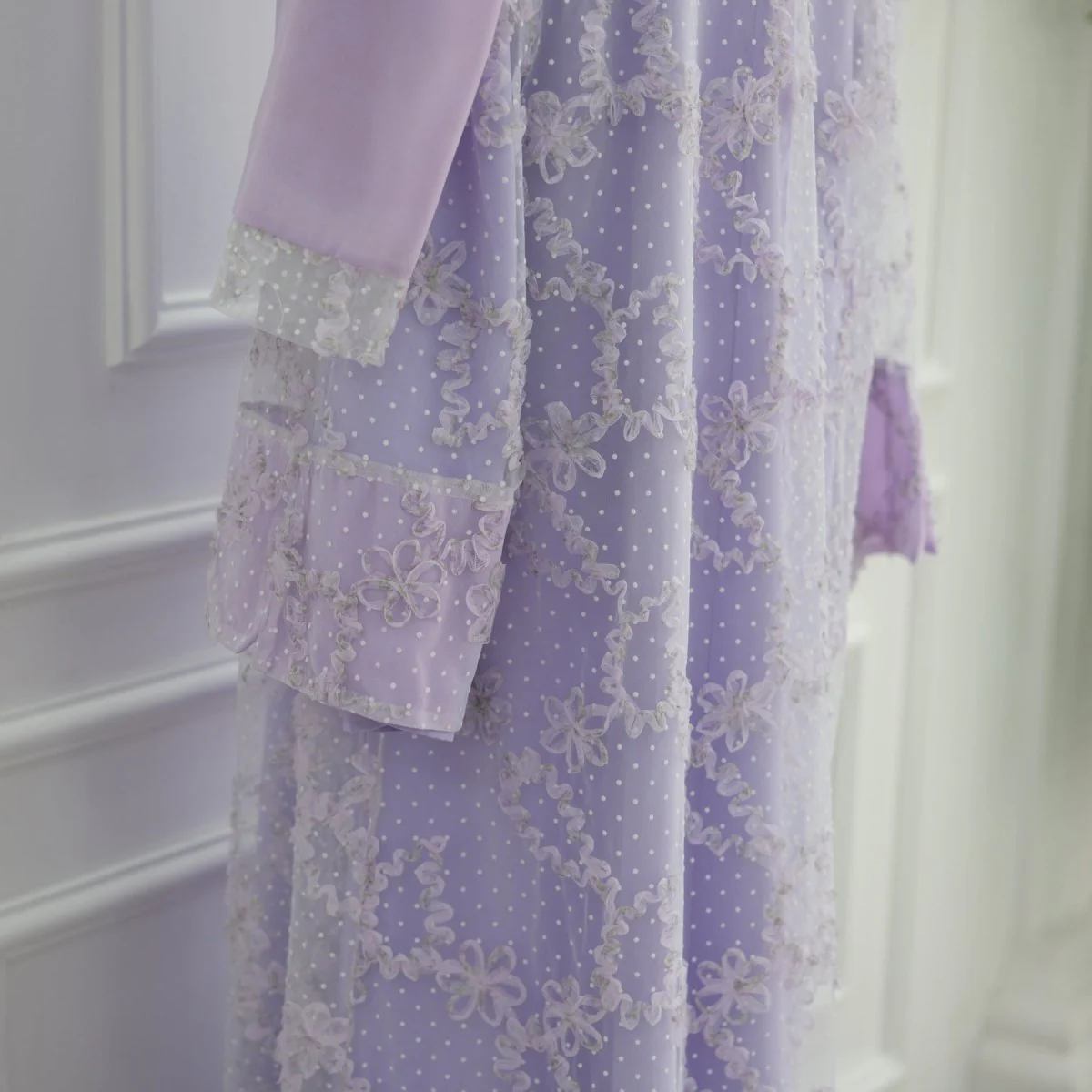 3D Floral Mesh Open Abaya (MOA288) - Image 36