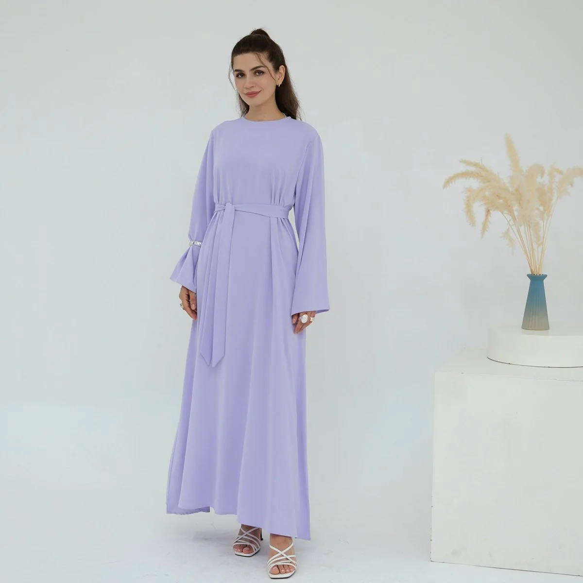 3D Floral Mesh Open Abaya (MOA288) - Image 38