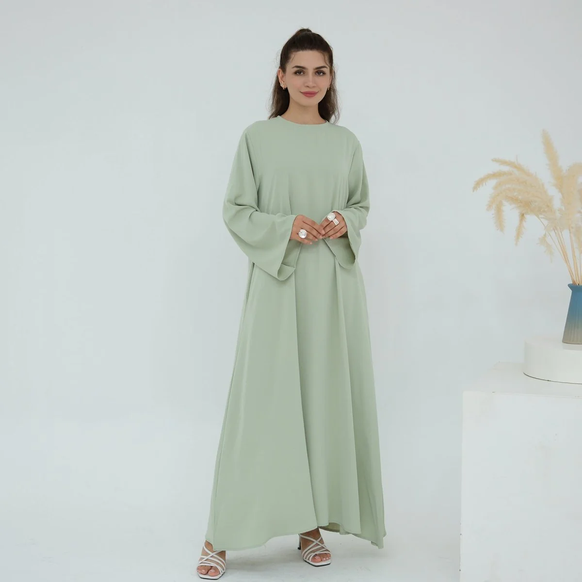3D Floral Mesh Open Abaya (MOA288) - Image 40