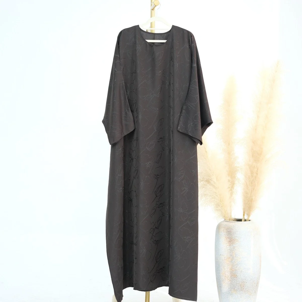 3D Jacquard Woven Satin Abaya (MA138) - Image 11
