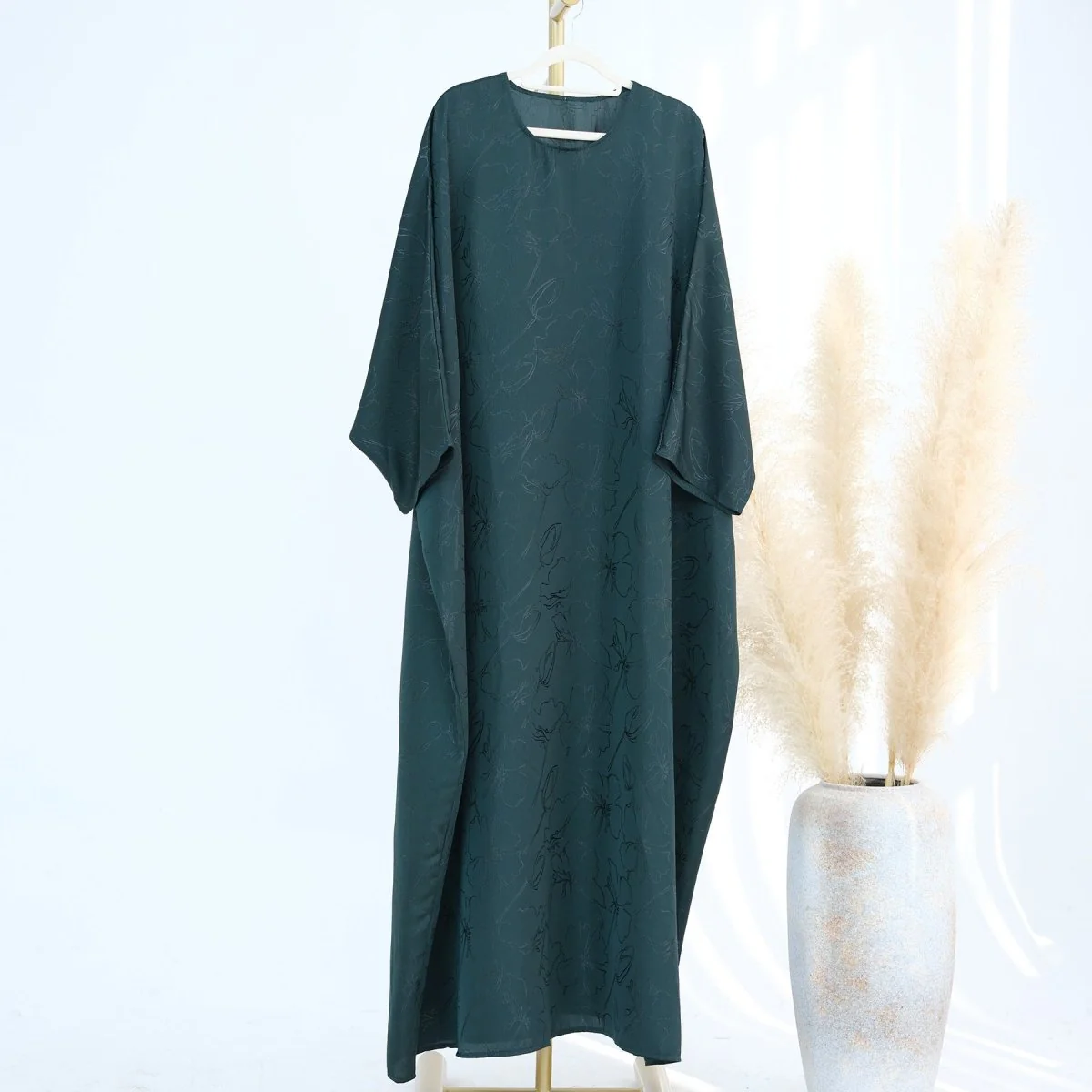 3D Jacquard Woven Satin Abaya (MA138) - Image 12