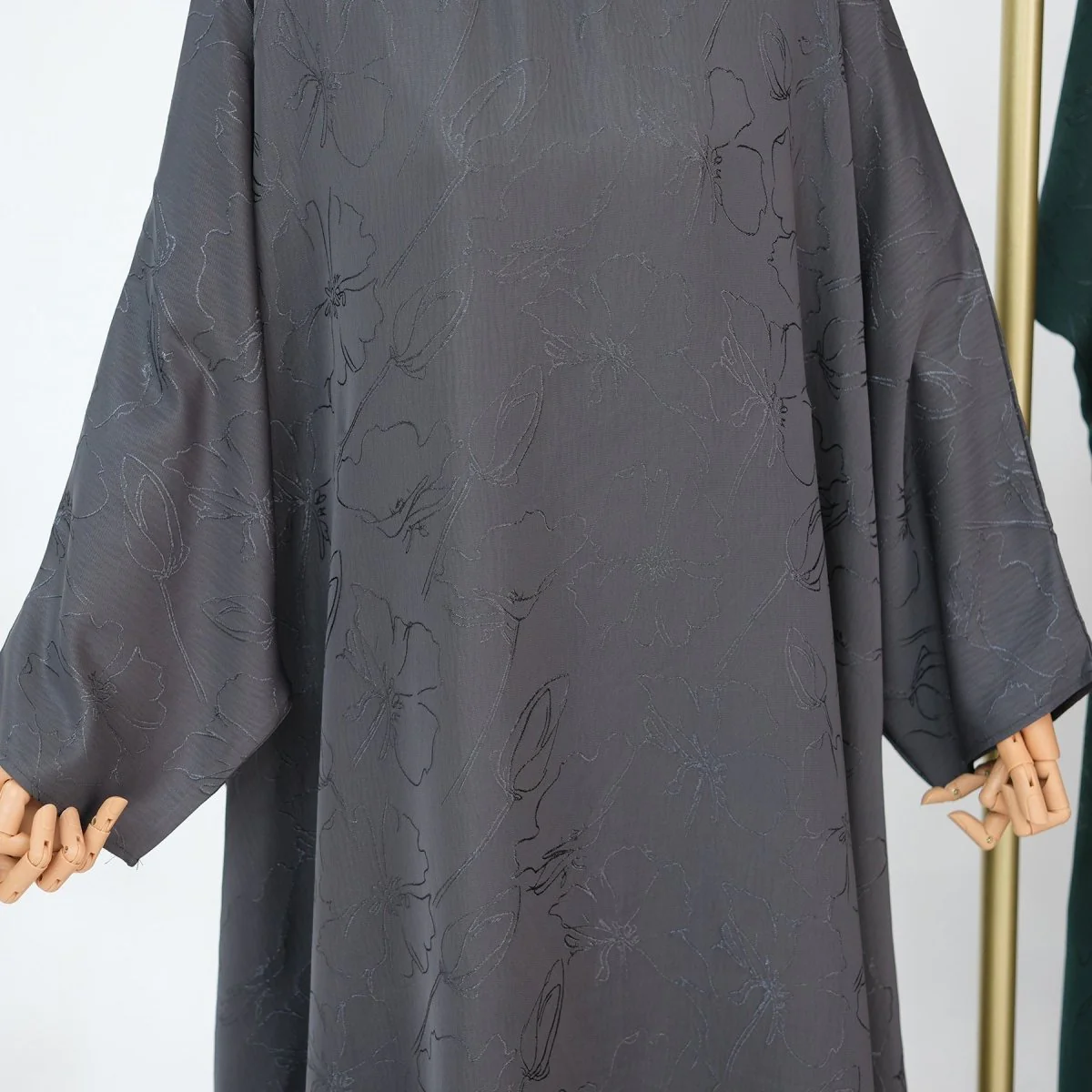 3D Jacquard Woven Satin Abaya (MA138) - Image 15