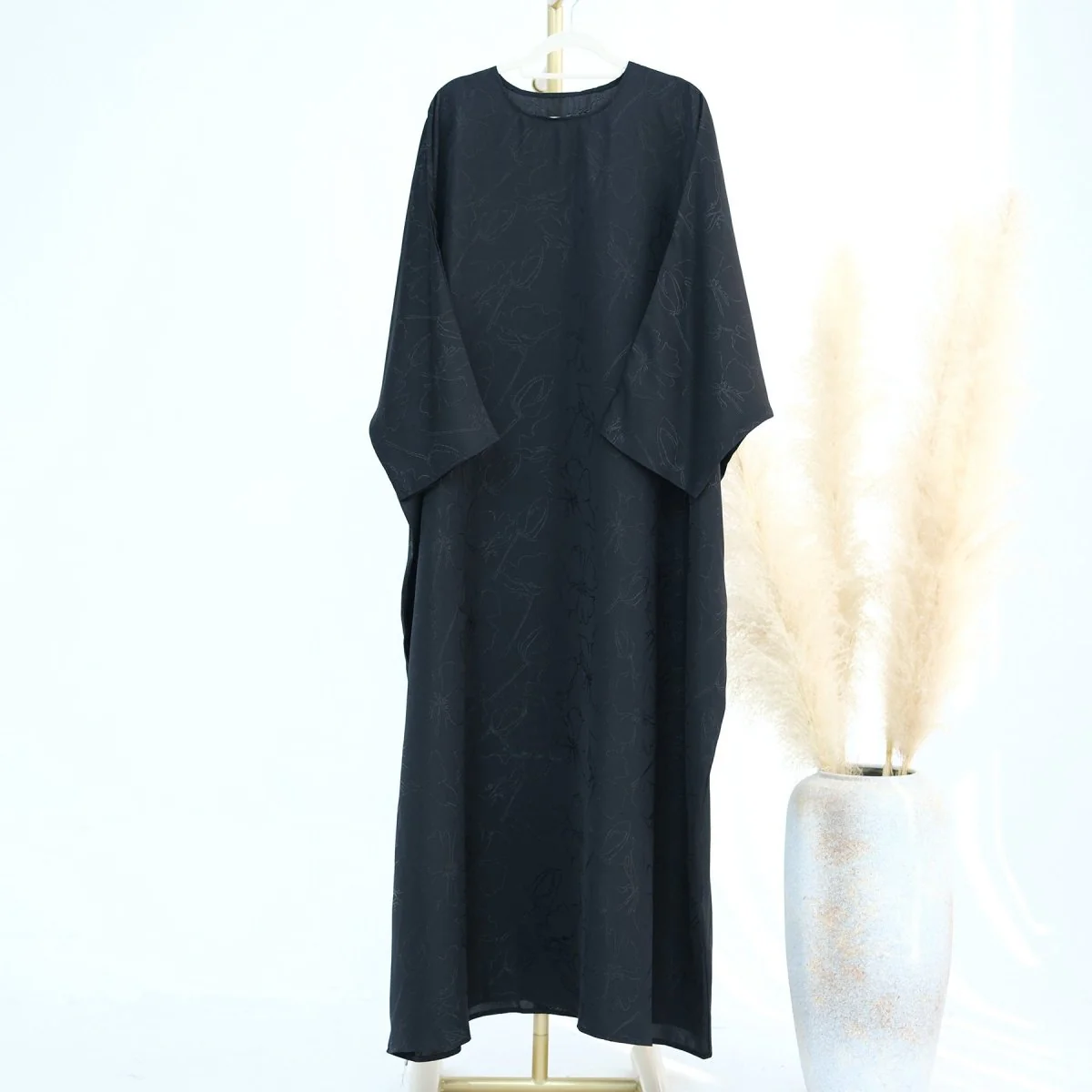 3D Jacquard Woven Satin Abaya (MA138) - Image 8