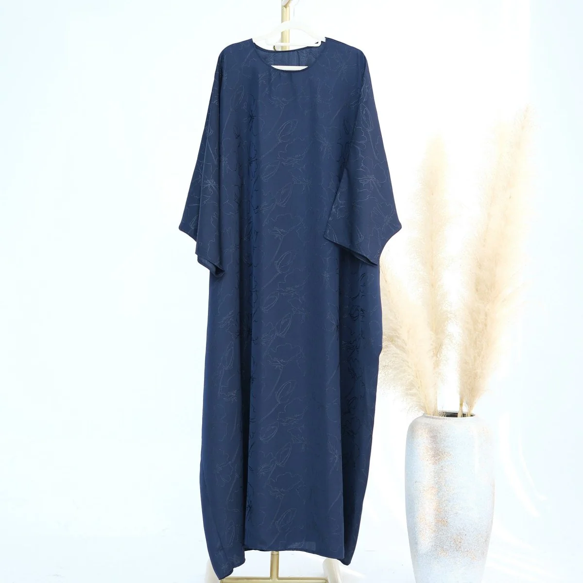 3D Jacquard Woven Satin Abaya (MA138) - Image 9