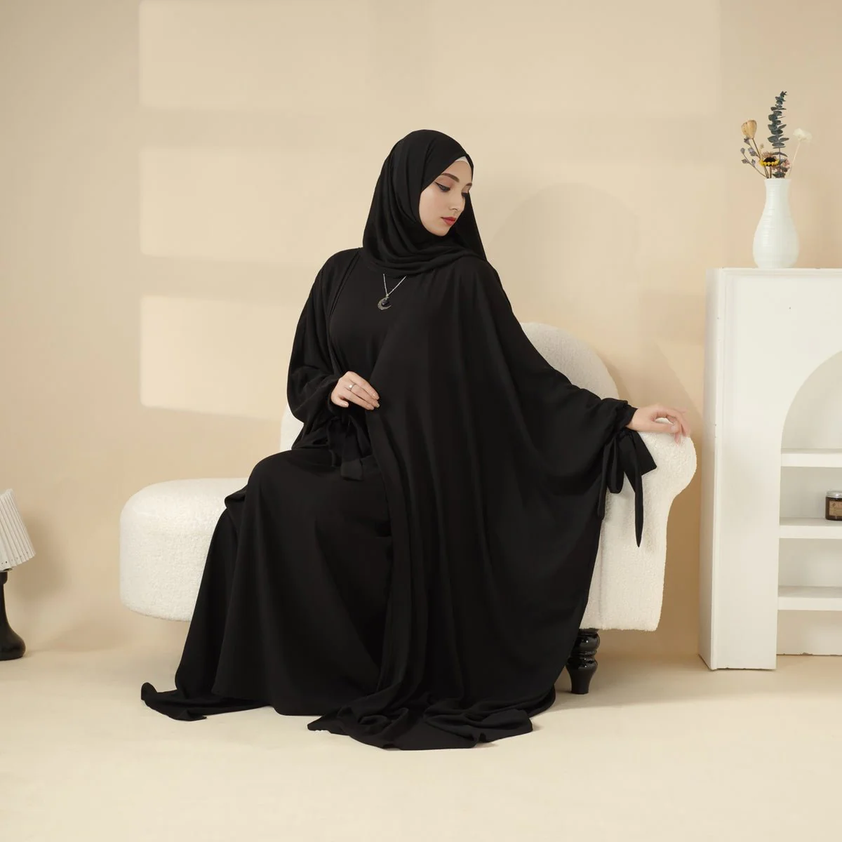 5-Piece Set Farasha Abaya, Premium Farasha Textured Open Abaya (MOA095) - Image 11