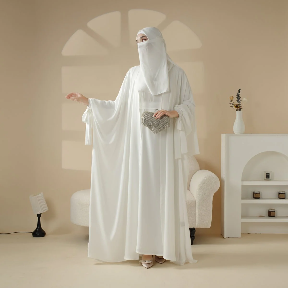 5-Piece Set Farasha Abaya, Premium Farasha Textured Open Abaya (MOA095) - Image 12