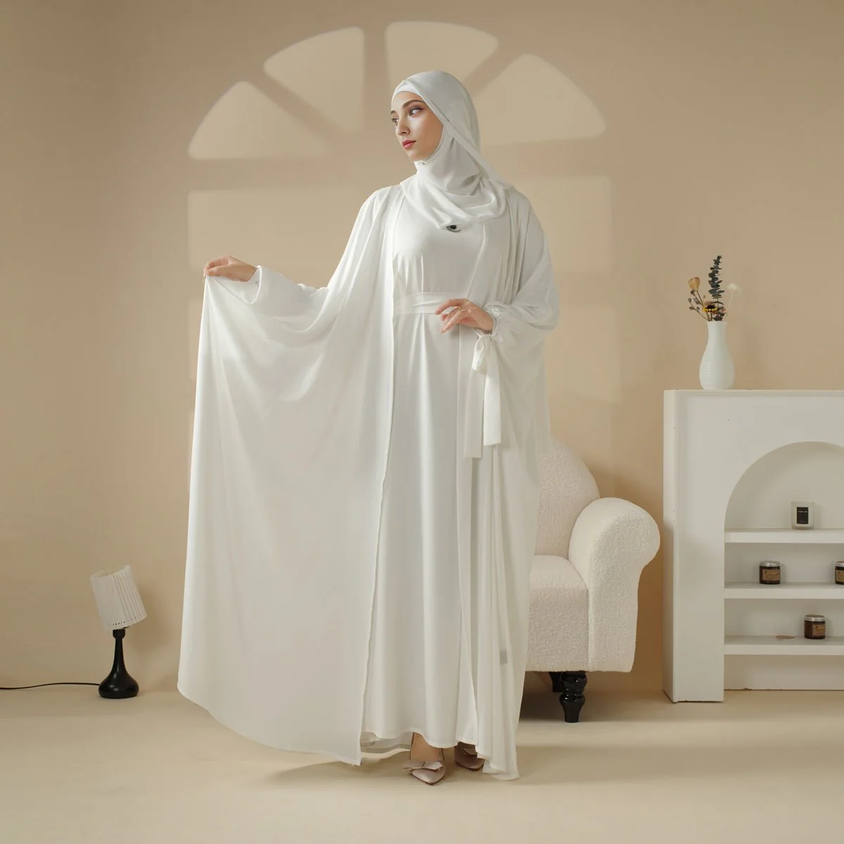 5-Piece Set Farasha Abaya, Premium Farasha Textured Open Abaya (MOA095) - Image 13