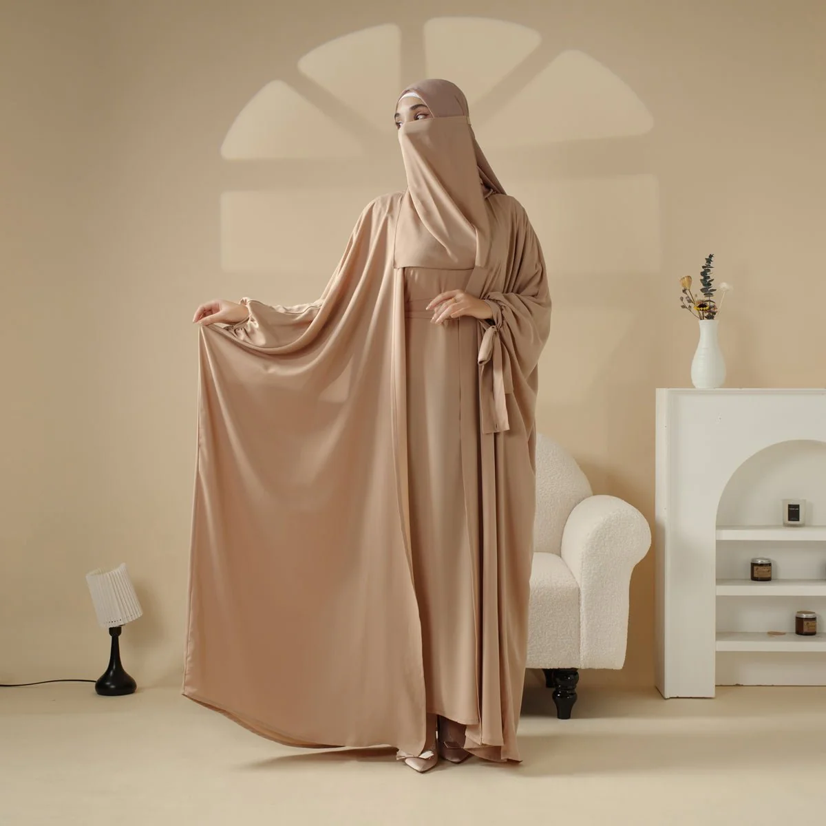 5-Piece Set Farasha Abaya, Premium Farasha Textured Open Abaya (MOA095) - Image 15