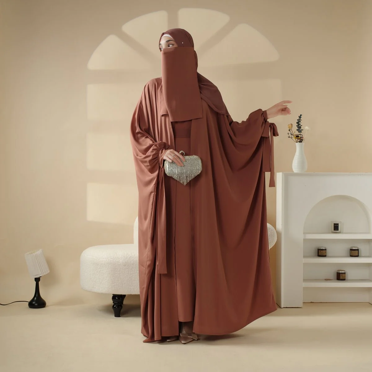 5-Piece Set Farasha Abaya, Premium Farasha Textured Open Abaya (MOA095) - Image 17