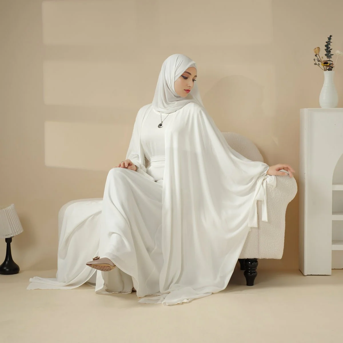 5-Piece Set Farasha Abaya, Premium Farasha Textured Open Abaya (MOA095) - Image 5