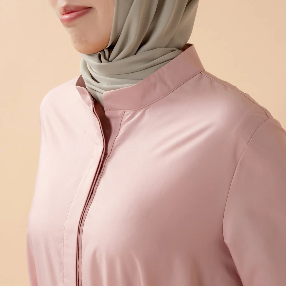 A-Line Trench Shirt Maxi Dress with Pockets(MA422) - Image 10