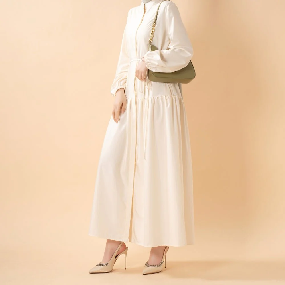 A-Line Trench Shirt Maxi Dress with Pockets(MA422) - Image 12