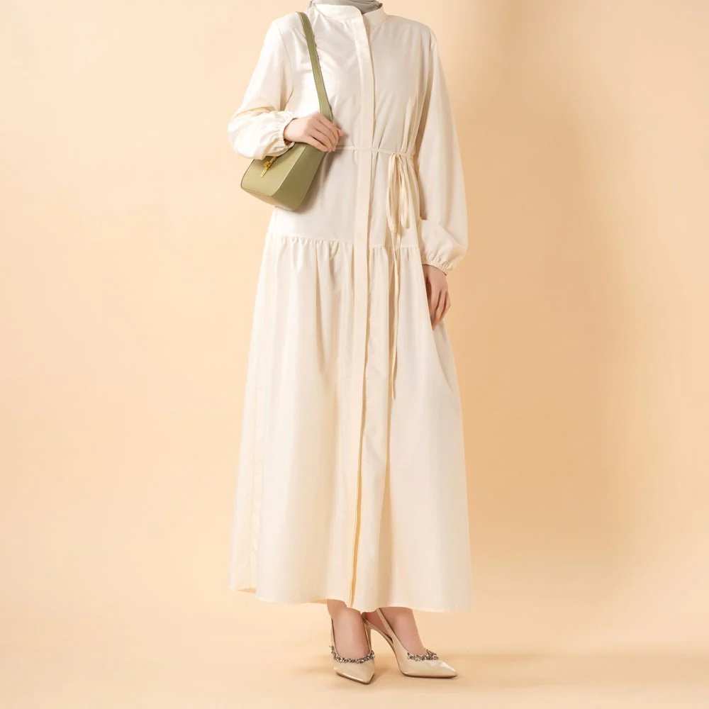 A-Line Trench Shirt Maxi Dress with Pockets(MA422) - Image 13