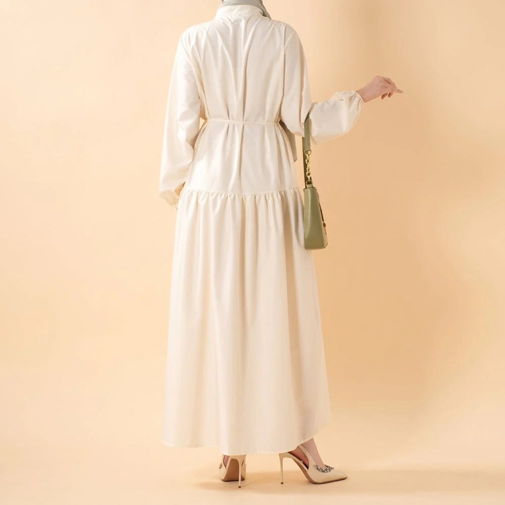 A-Line Trench Shirt Maxi Dress with Pockets(MA422) - Image 16