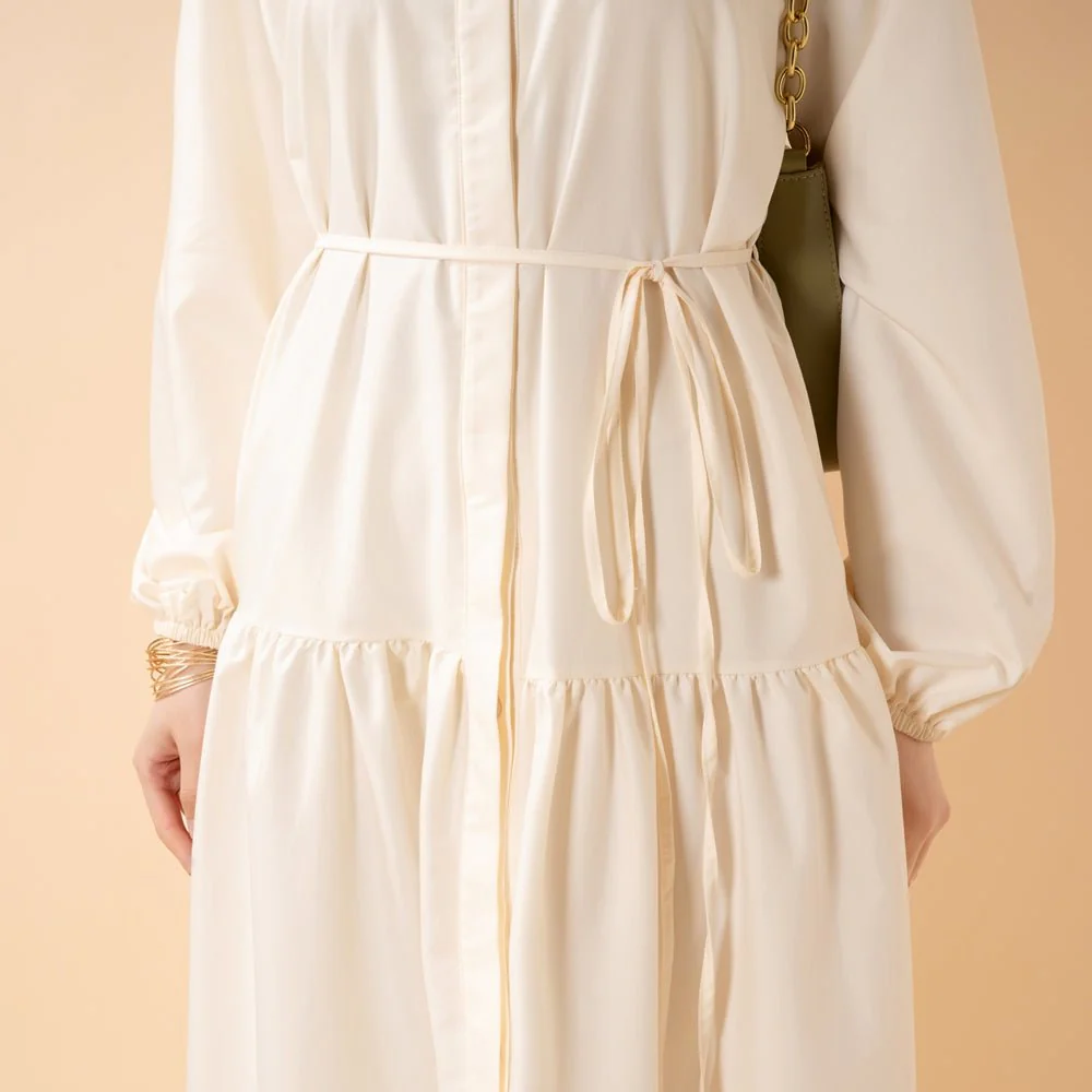 A-Line Trench Shirt Maxi Dress with Pockets(MA422) - Image 17