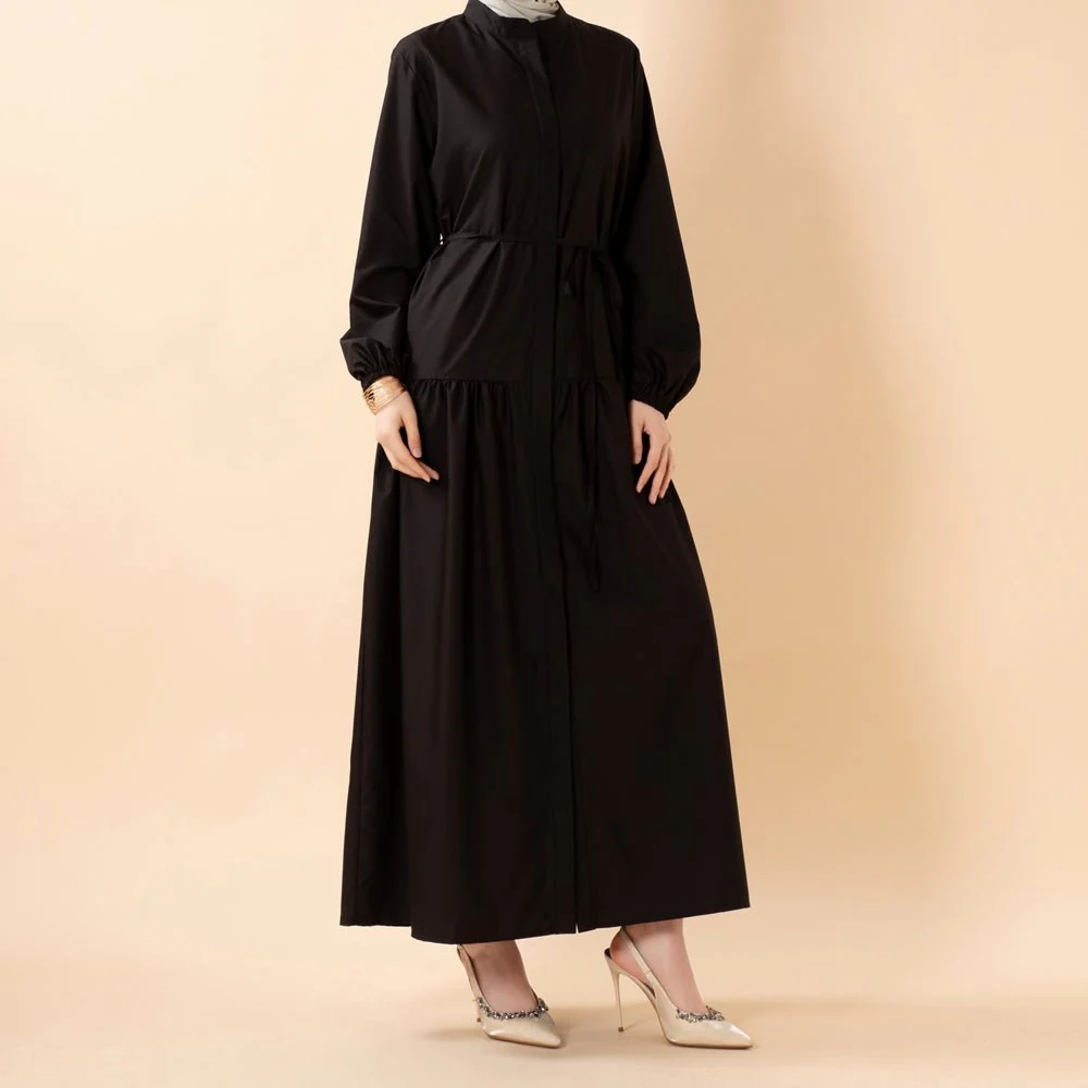 A-Line Trench Shirt Maxi Dress with Pockets(MA422) - Image 20