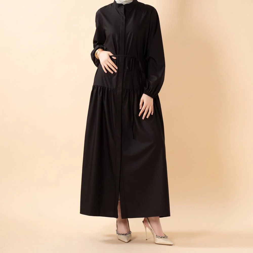 A-Line Trench Shirt Maxi Dress with Pockets(MA422) - Image 23