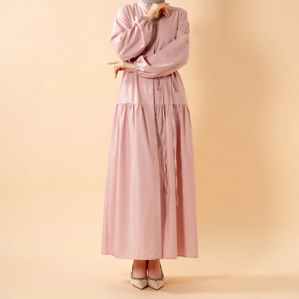A-Line Trench Shirt Maxi Dress with Pockets(MA422) - Image 7