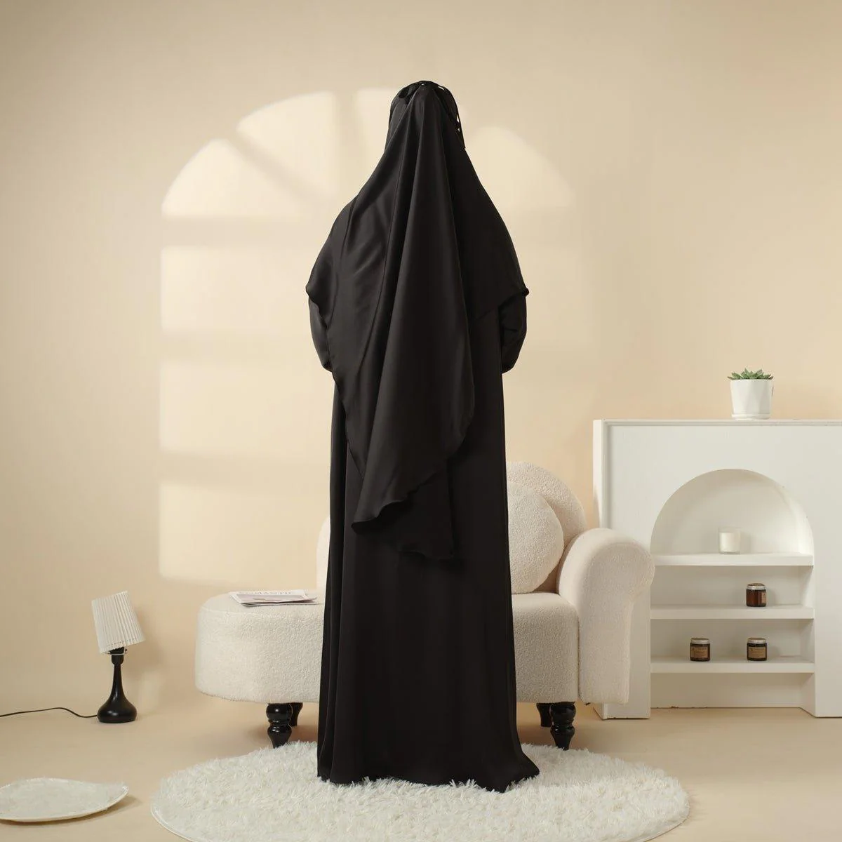 Abaya With Niqab and Khimar | Satin Niqab Khimar and Abaya (MK016) - Image 4