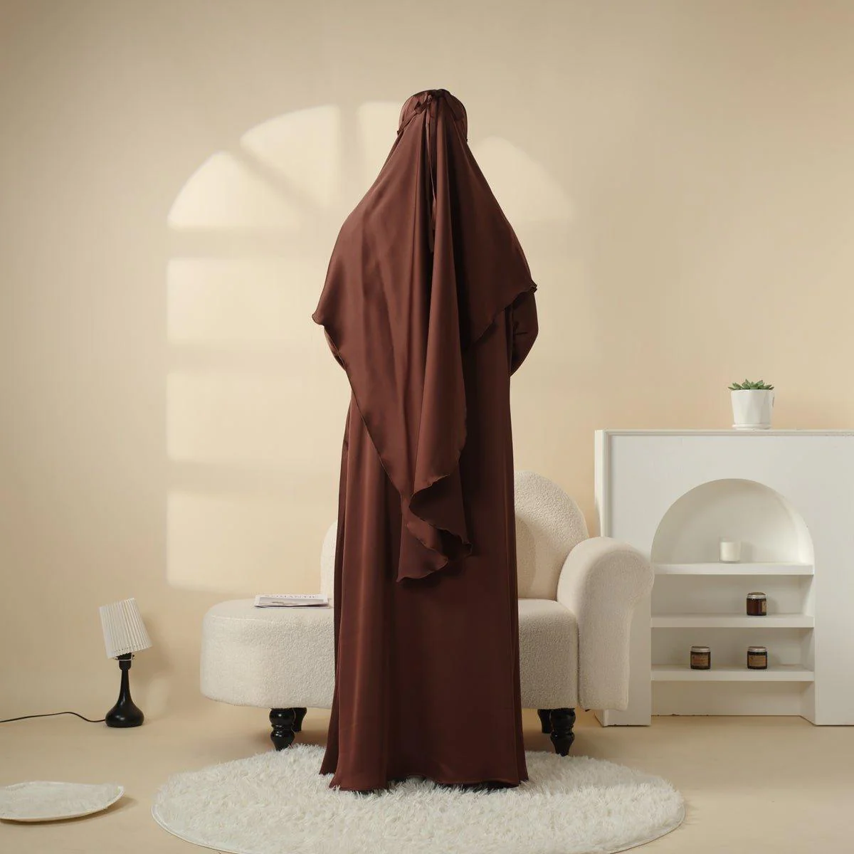 Abaya With Niqab and Khimar | Satin Niqab Khimar and Abaya (MK016) - Image 6