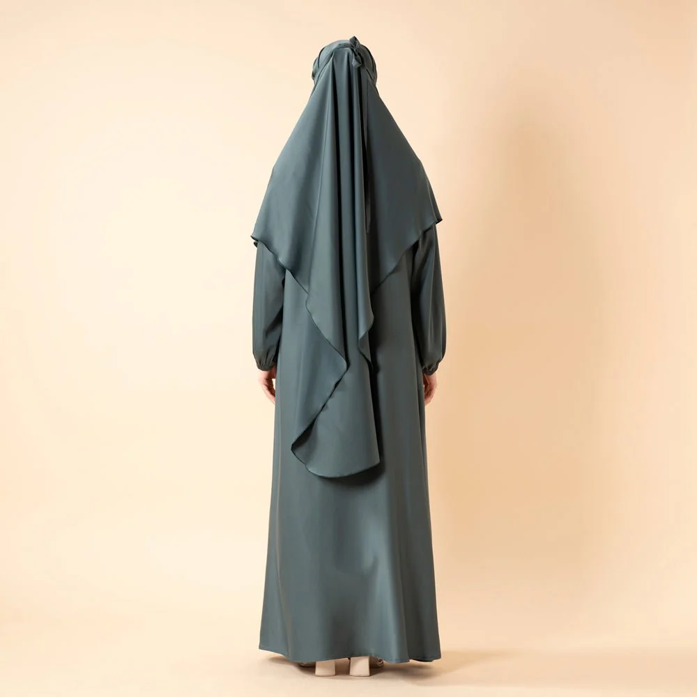 Abaya With Niqab and Khimar | Satin Niqab Khimar and Abaya (MK024) - Image 10