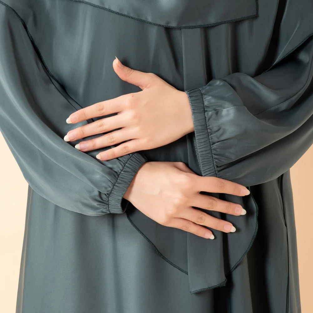 Abaya With Niqab and Khimar | Satin Niqab Khimar and Abaya (MK024) - Image 14