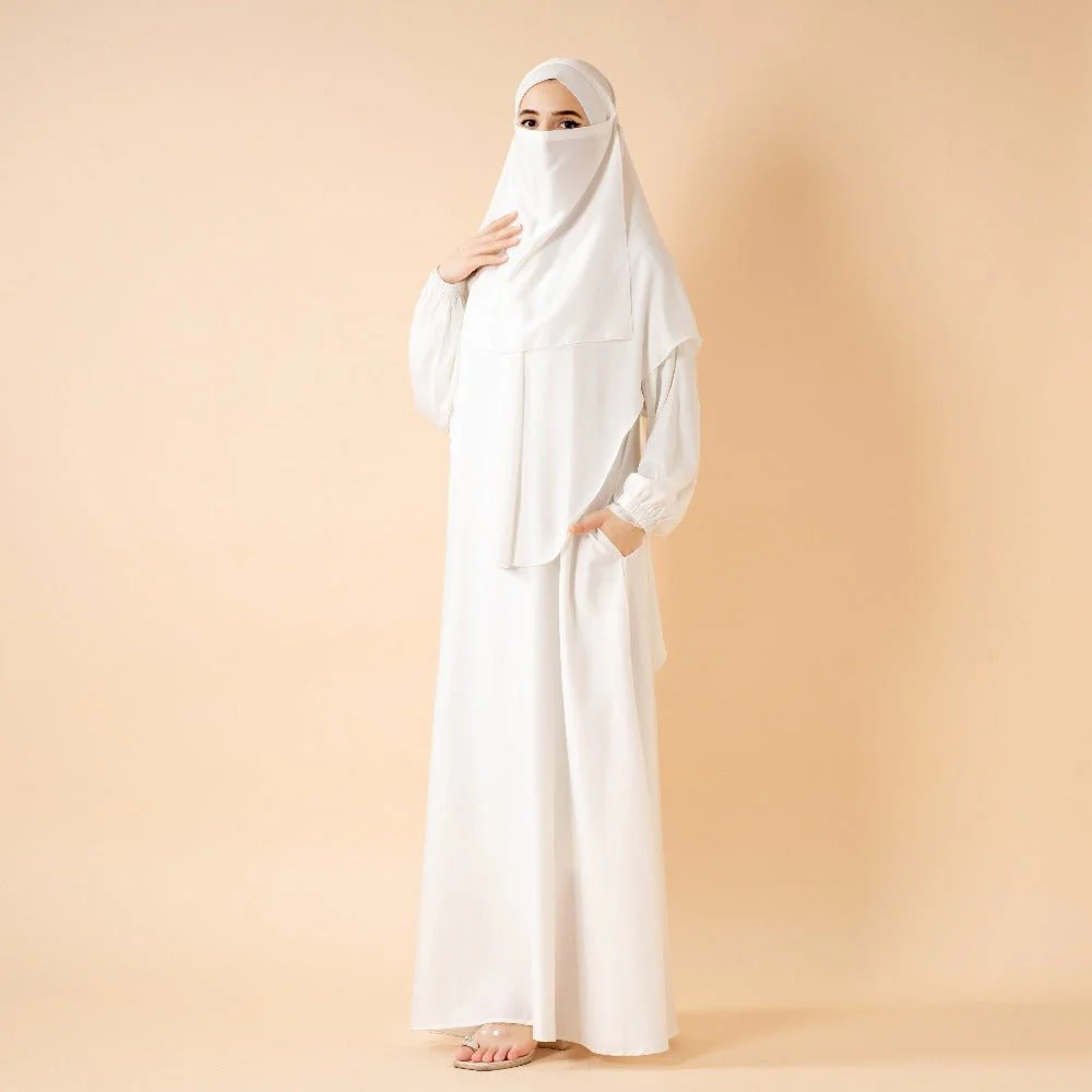 Abaya With Niqab and Khimar | Satin Niqab Khimar and Abaya (MK024) - Image 5