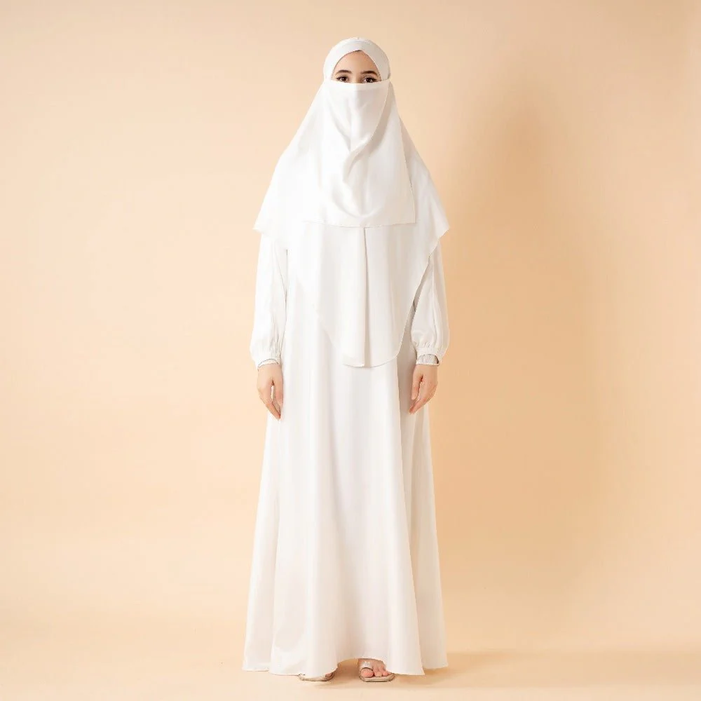 Abaya With Niqab and Khimar | Satin Niqab Khimar and Abaya (MK024) - Image 6