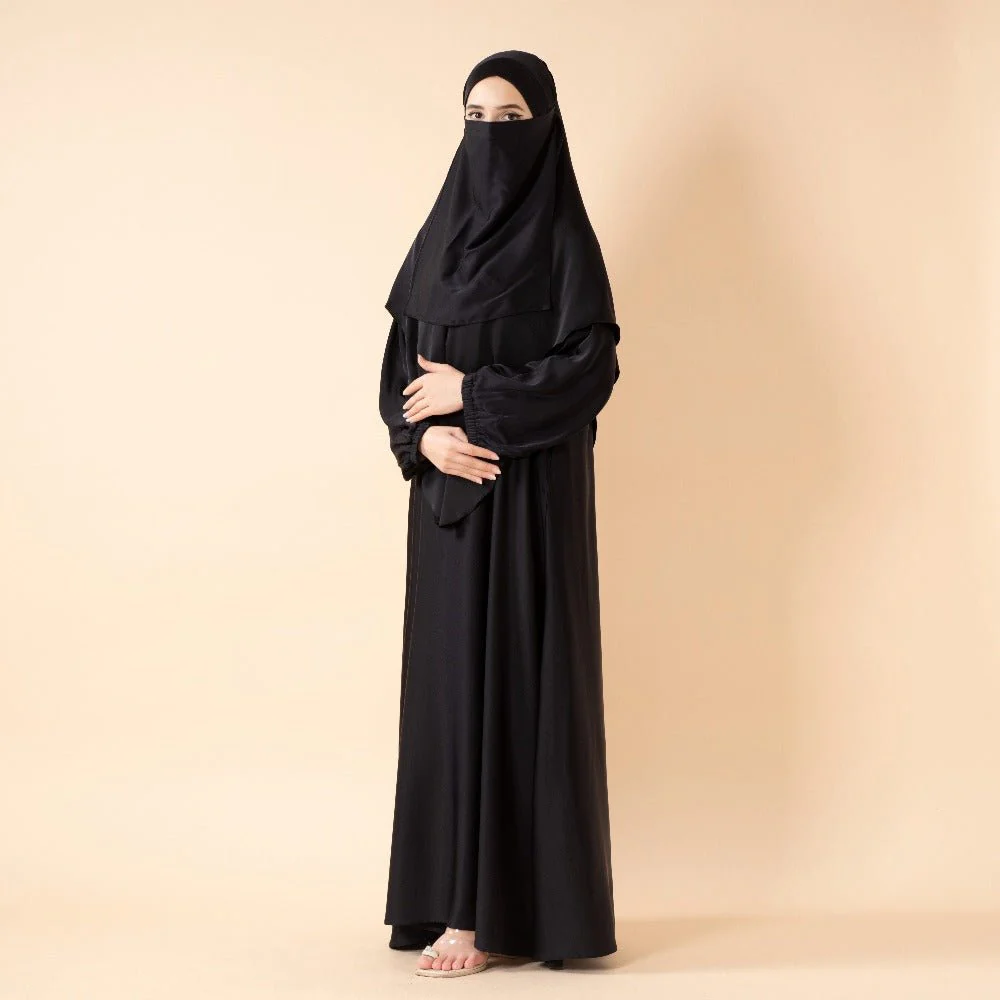 Abaya With Niqab and Khimar | Satin Niqab Khimar and Abaya (MK024) - Image 7