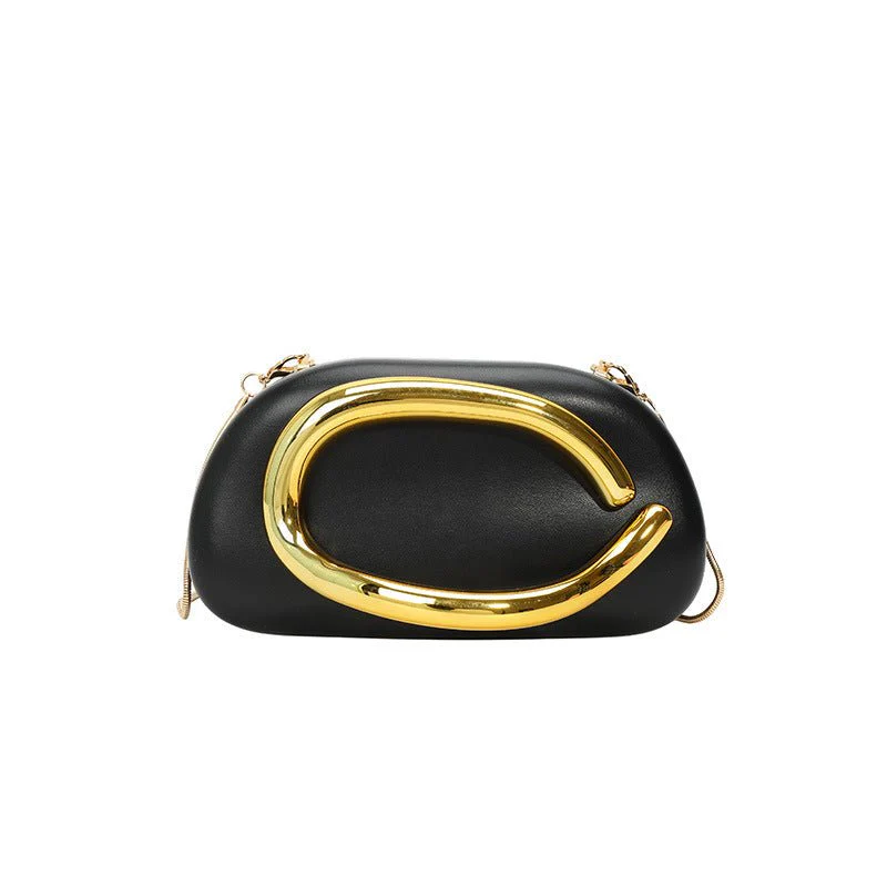 Acrylic Evening Clutch | Metallic Handle Party Bag with Chain Strap(MAC354) - Image 15