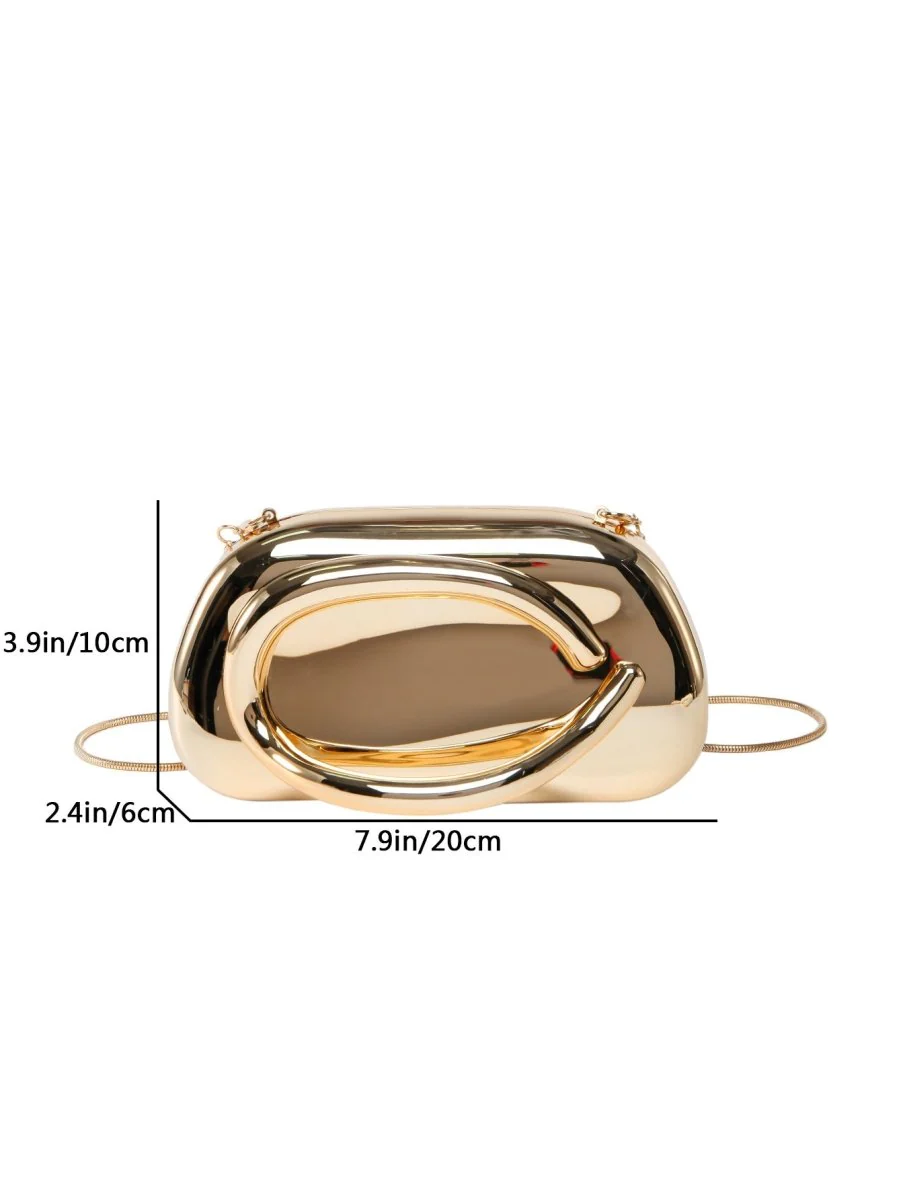 Acrylic Evening Clutch | Metallic Handle Party Bag with Chain Strap(MAC354) - Image 21