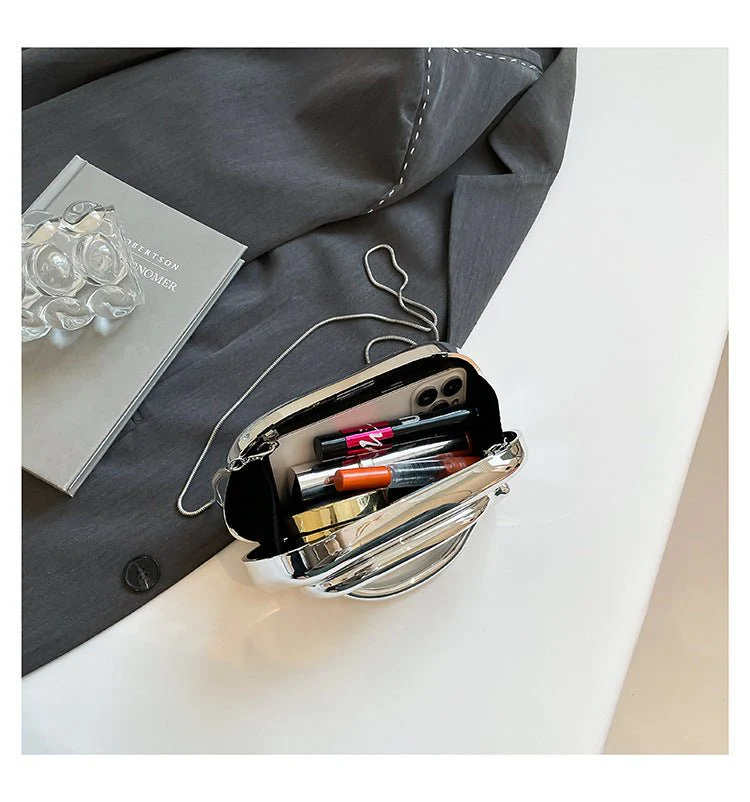 Acrylic Evening Clutch | Metallic Handle Party Bag with Chain Strap(MAC354) - Image 27