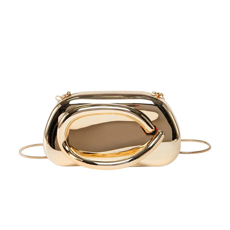 Acrylic Evening Clutch | Metallic Handle Party Bag with Chain Strap(MAC354) - Image 6