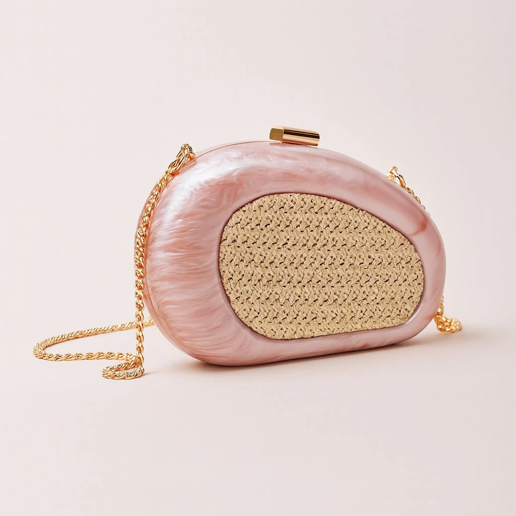 Acrylic Shell Clutch with Woven Inset(MAC372) - Image 6